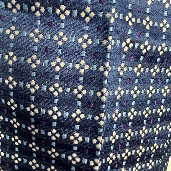 See by Chloe Blue Brocade Straight Leg Pants Pockets Career Sz US 6 - Picture 2 of 8